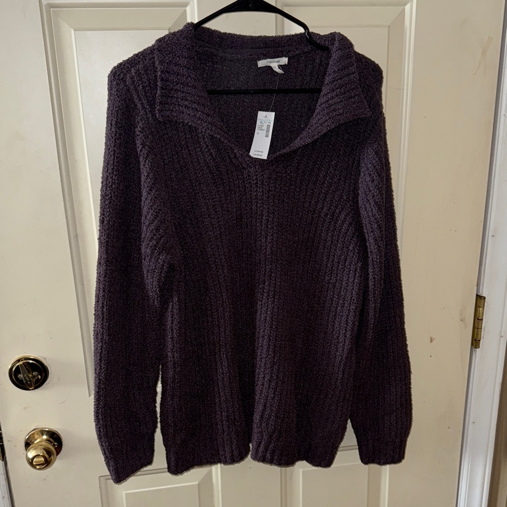 Maurices Deep Purple Cowl Neck Sweater